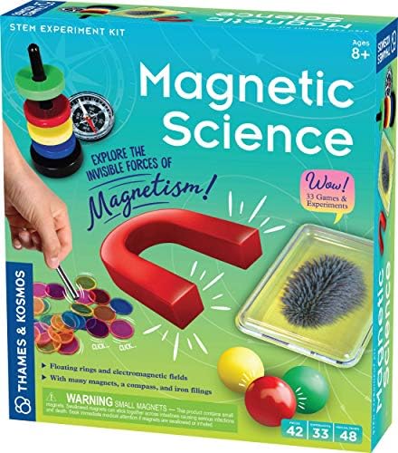 Thames & Kosmos Magnetic Science | 33 STEM Experiments | Ages 8+ | Learn About Earth’s Magnetic Poles | Discover How Invisible Magnetic Fields Work | Full-Color 48-Page Manual by Unknown