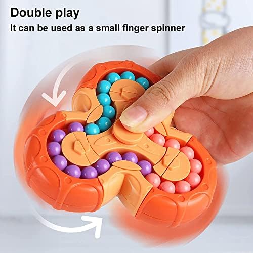 SUOXU Magic Bean Rotating Brain Teaser Finger Puzzle Toy,Boys Girl Handheld Spinner Stress Anxiety Relief Ball Game Sensory Toys, Gift for Kids Ages 3Above Easter Christmas Birthday New Year (Blue) - Image 4