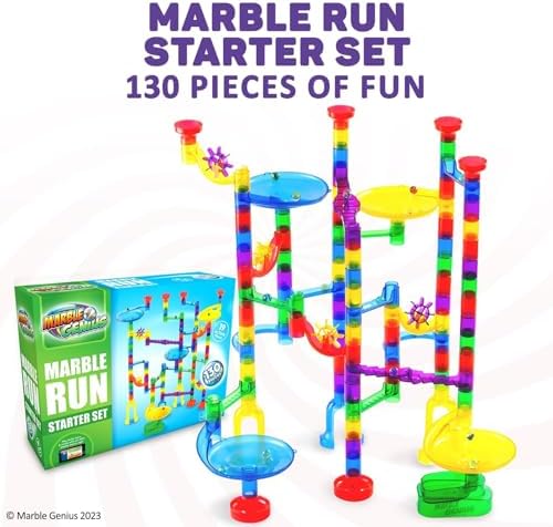 Marble Genius Marble Run Starter Set, 130 Pieces, STEM Toy - Image 2