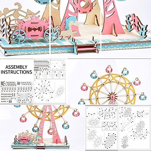 Wooden Ferris Wheel 3D Wooden Puzzle Wooden Building Kit for Birthday Present - Image 4