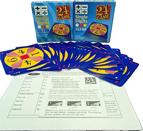 24 Game Two Pack, Single and Double Digit Math Card Game, 96 Cards by InPrimeTime
