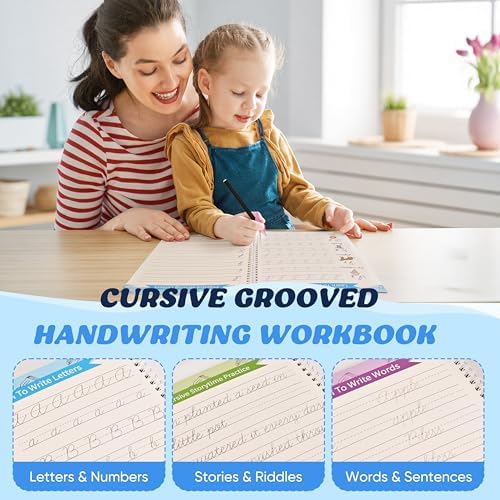 AALGO 3 Pack Magic Grooved Cursive Handwriting Workbook,Cursive Workbook for Kids 8-12 - Image 4