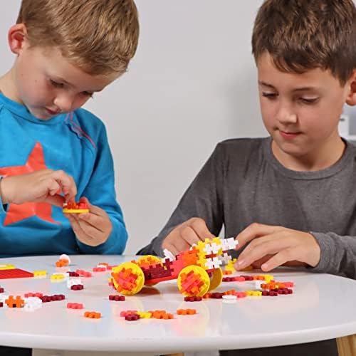 PLUS PLUS Color Cars Tube, Fire - Car Building Kit, 200 pc Hashtag Blocks - Image 3