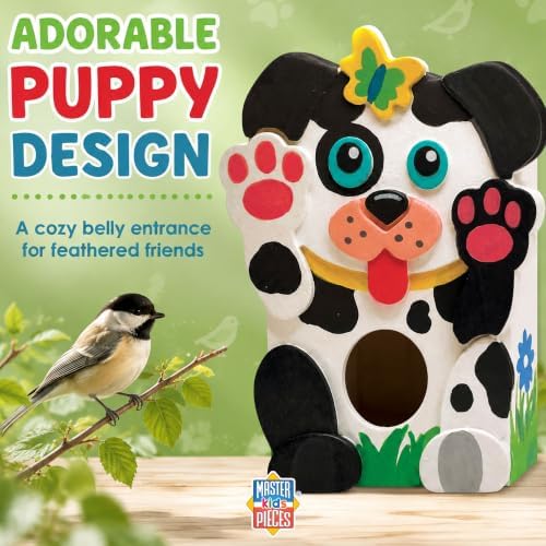 Works of Ahhh... Craft Set - Playful Puppy Birdhouse Classic Wood Paint Kit - Image 4
