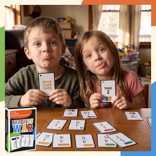 Blueweenly 5 Pcs Fraction War Fun Math Game Easy to Learn Math Card Game - Image 5