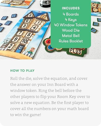 SimplyFun Math Room - Educational Game - Quick Thinking & Fun Games for Kids Ages 5 & Up - Fast Solving Addition & Subtraction Game - 2 to 4 Players - Image 4