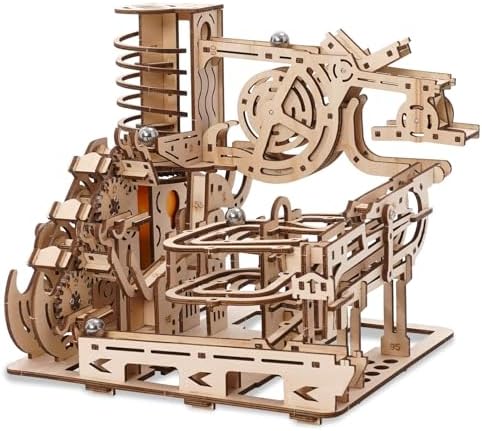 3D Puzzles Wooden Models Kit 260 Pcs Jigsaw Puzzles with Marbles Run Ball Drop Toy Wooden Building Kits for Adults Brain Teaser Puzzles Orbital Model Puzzle by Arkmiido