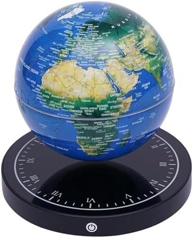 6" Magnetic Levitation Floating Globe with 7 Color LED Lights, Rotating Anti-Gravity World Map for Home & Office Decor, Educational Gift and Cool Tech Gadget by DouSeiAi