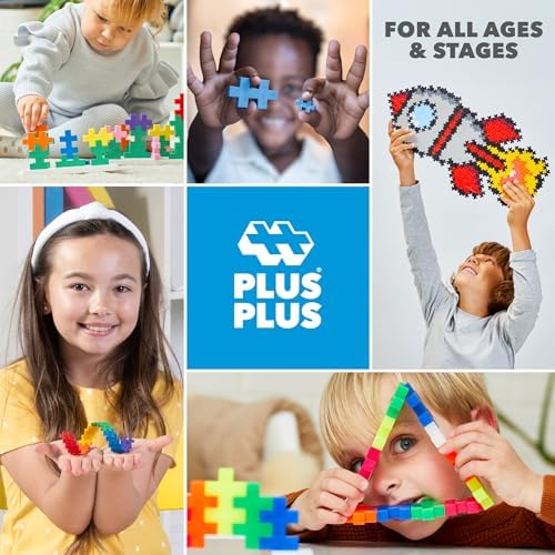 PLUS PLUS Super Tube, 500 Piece Rainbow Mix - Mini Waffle Blocks for Kids - Image 5