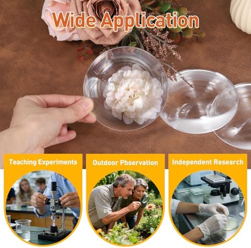 PATIKIL 2Pcs Fresnel Lens, 100mm Diameter Acrylic Lens Solar Focal Length 40mm Magnifier Glass for Solar Heating Small Magnifier Physics Teaching, Transparent - Image 6