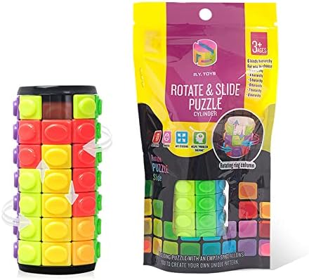 R.Y.TOYS Rotate and Slide Puzzle-Design Patent,Fidget Toys(Restore Order/Create Patterns) 8 Colors,7 Layers-Detach Piece for Quick Play,Brain Teaser,Sensory Toys,Birthday Gifts,Easter Basket Stuffers by RYTOYS