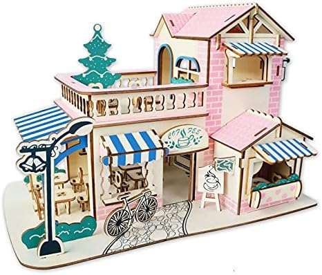 3D Puzzle for Kids, Puzzle for Adults, Cafe Model Kids Puzzles Toys DIY Arts and Crafts for Boys and Girls 161Pcs by 3DPuzzleROEOLNIL