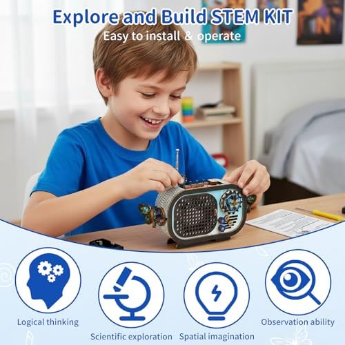 DIY Wooden FM Radio Kit, Build Your Own Functional Radio, STEM Engineering Project with Pre-Assembled Circuit Board, Hands-On Electronics Learning Kit, Creative DIY Gift for Teens, Students & Makers - Image 3