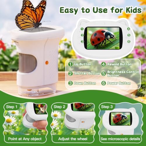 1000X Handheld Digital Microscope for Kids (White) - Image 5