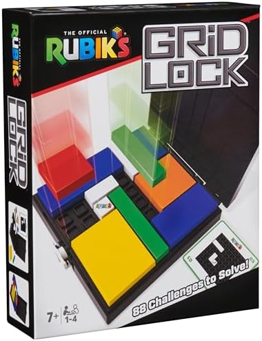 Rubik’s Cube, Gridlock Game, The Problem-Solving Puzzle Game Based on The Iconic Rubik’s Cube, Problem-Solving Brain Teaser, Classic Color-Matching Puzzle, 1 or More Players, for Ages 7 & Up by Rubiks