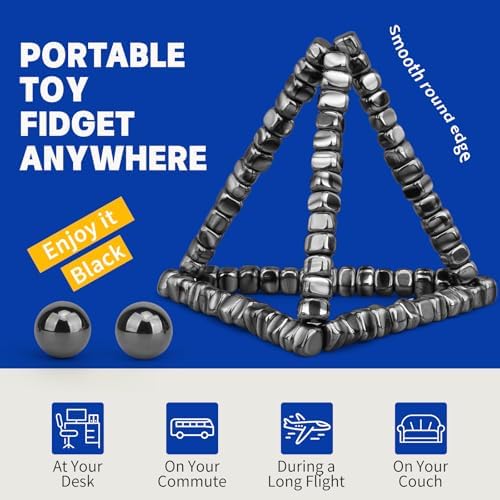 Magnet Stone Fidget Toys for Adults, Fidget Mangetic Rock with Fiber Case, Magnetic Game Replacement for Ferrite Putty Office Desk Decoration Gift - Image 5