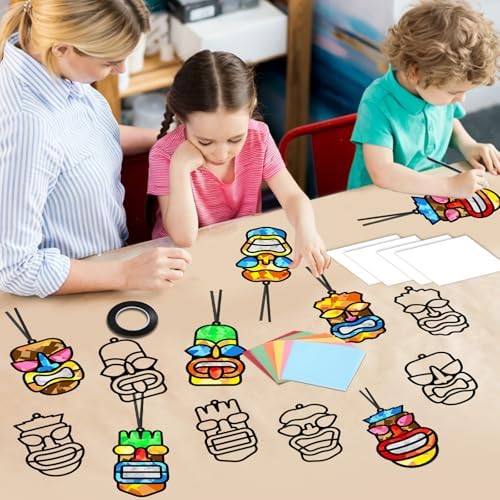 Qyeahkj 36Set Tiki Theme Suncatchers Crafts Kit for Kids - Image 5