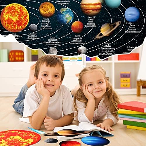 Crtiin 70 Pcs Giant Magnetic Solar System Planet Magnetic for Fridge Planets Whiteboard Display Magnets for Kids Solar System Toys Reusable Educational Learning Toys Kit for Kid Toddler Classroom Home - Image 6