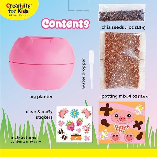 Creativity for Kids Plant-a-Pet Barnyard Pig Kit | Decorate, Plant & Grow Your Own Pet | Chia Seed Gardening Craft | Spring Crafts & Screen-Free Kids Activity (Ages 6+) - Image 2