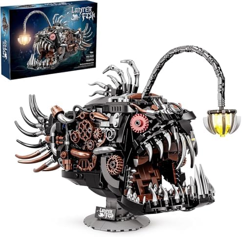Mechanical Angler Fish Building Set, Compatible with Lego for Adult, Creative Ocean Perfect as an Office or Home décor for Adults(1038PCS) by Unknown