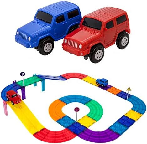 PicassoTiles 70PC Marble Run + 30PC Magnetic Race Car Track, Fun & Creative Playset: STEAM Learning, Enhance Construction Skills, Hand-Eye Coordination and Fine Motor Skills, Gift for Boys and Girls - Image 2