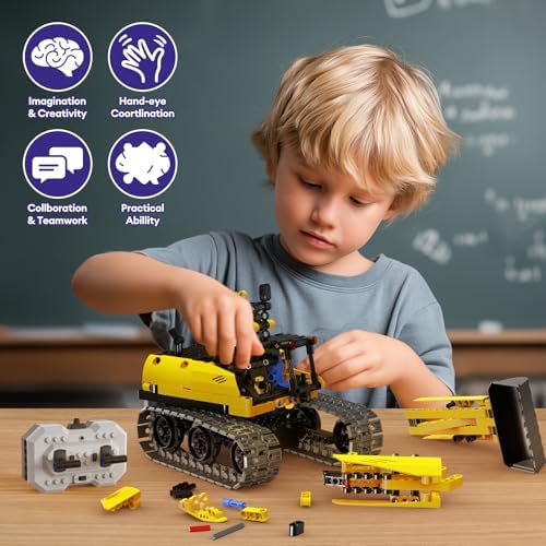 LECPOP 5-in-1 STEM Building Block Kit RC Robot Excavator Toys for Ages 8-13 - Image 3