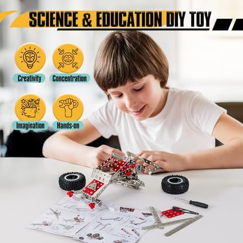 Metal Model Car Kit,288 Pcs STEM Set,STEM Building kit for Age 8+ - Image 4