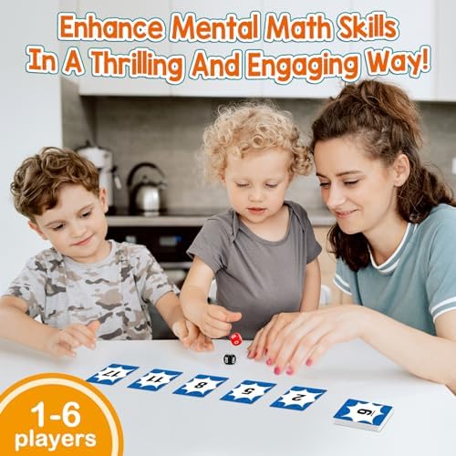 Aizweb Math Games for Kids - Addition, Subtraction, Multiplication, Division Flash Cards - Educational Learning Counting for Homeschool, Classroom, Travel - Indoor Outdoor Dice Family Game - Image 2