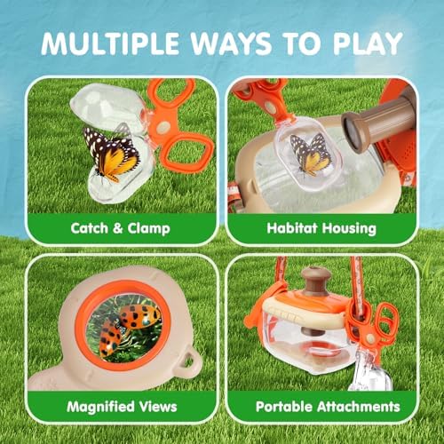 AuntyFey Bug Catcher Kit For Kids, Bug Catching Kit for Kids with Bug Cage, Bug Box, Bug Net, Insert Catcher, Kid Binoculars, Magnifying Glass, Critter Keeper, Outdoor Explorer Kit for Kid 3 4 5 6 7 8 - Image 2