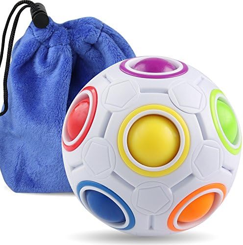 Coogam Rainbow Puzzle Ball with Pouch Color-Matching Puzzle Game Toy Stress Reliever Magic Ball Brain Teaser for Kids and Adults, Children, Boy, Girl Holiday by Coogam