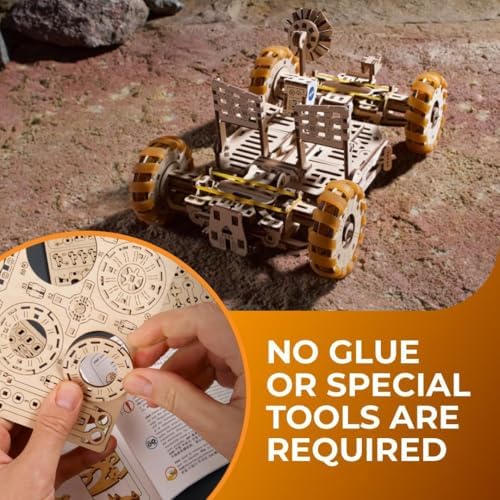 UGEARS NASA Lunar Rover 3D Wooden Mechanical Puzzle, NASA Official Space Model Kits, 319-Parts - Image 4