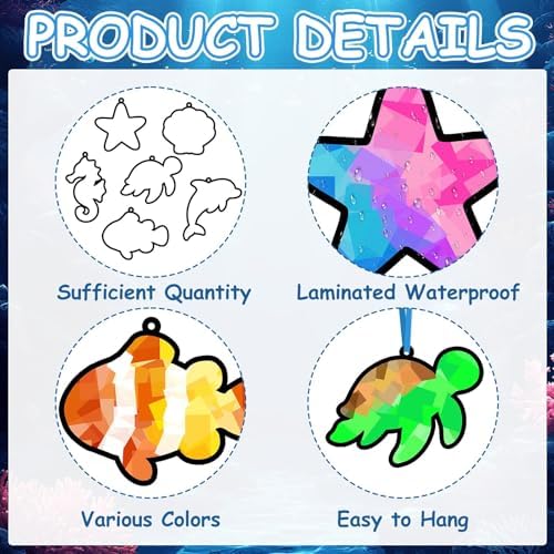 Qyeahkj 36Set Sea Animals Suncatchers Crafts Kit for Kids - Image 4