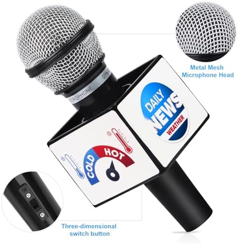 Yewong Kids Meteorologist Costume Set Weather Man Necktie Glasses Microphone Maple Leaves Weather Chart Prop for Career Day - Image 3