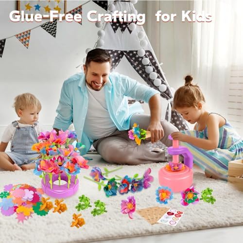 Cretargio Fabric Bouquet Toys Include Extra Accessories Set, Arts and Crafts for Kids Ages 3-12, DIY Flower Craft Kits for Toddler, Birthday Gifts for 3 4 5 6 7 8 9 10+ Year Old Girls - Image 6
