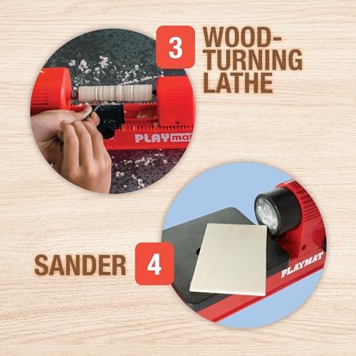 PLAYMAKE 4 in 1 Creative Workshop Safe for Children 5+ for Wood & Cardboard - Image 5