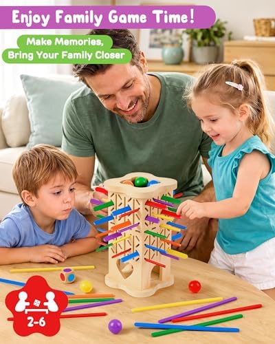 Montessori Wooden Board Game for Kids 3–8, Fine Motor Skills Toy 42 Strips - Image 6
