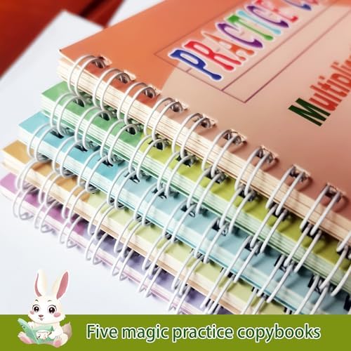 Reusable Grooved Handwriting Workbooks,Magic Copybook,Magic Writing Practice Copy Books, to Help Children Improve Their Handwriting Ink Practice Age 3-8 ​Calligraphy for Kids(5-Book Gift Set) - Image 6