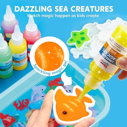 Klever Kits Water Gel Kit, Waters Pets Magic Fairy Water Gel Toy Kit with 10 Gels, 12 Molds, Preserving Bottle for Presents, Party Favors, Birthday Gifts, Arts & Crafts DIY Squishy Making Kit for Kids - Image 2