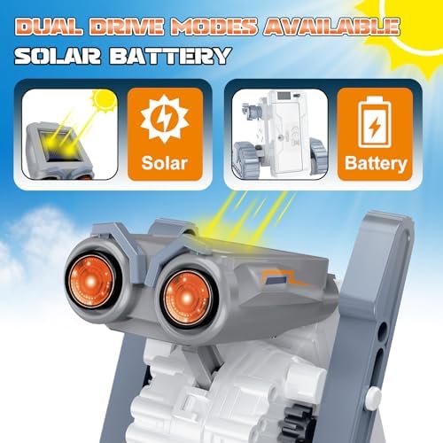 21 in-1 Solar Robot Building Kit STEM Gift for Kids 8-13, DIY Educational Science Robotics Toy Battery Solar Powered STEM Building Toy Set with 210 Pieces - Image 3