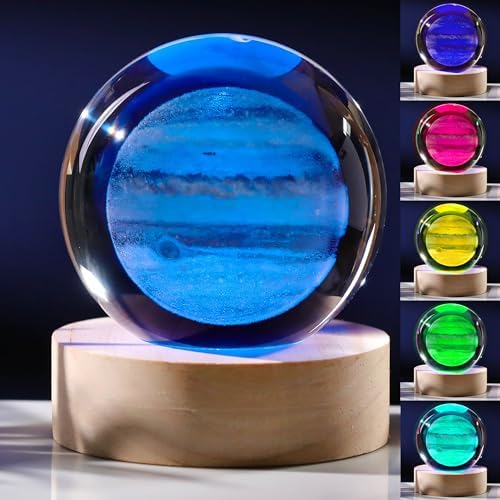 3D Jupiter Planet Gifts - Solar System Crystals Ball 60mm - Glass Animals Figurine - Birthday Gift for Best Friend or Lovers - Paperweight by Unknown