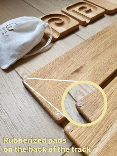 Marble Race Marble Personalized Wooden Maze Board Ball Run Course Gift for Kids Winding Track Roller (River) - Image 3