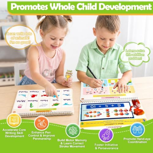 Magic Grooved Writing Practice Books, 96 Reusable Activities, Ages 3-8 - Image 7