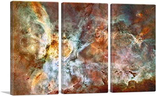 ARTCANVAS Hubble Telescope Star Birth Carina Nebula Canvas Art Print Stretched Framed Painting Picture Poster Giclee Wall Decor - 90" x 60" (1.50" Deep) (3-Piece) by ARTCANVAS