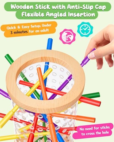 Wooden Board Games for Kids 3-8 Montessori Toys Fine Motor Skills Toy Dice - Image 3
