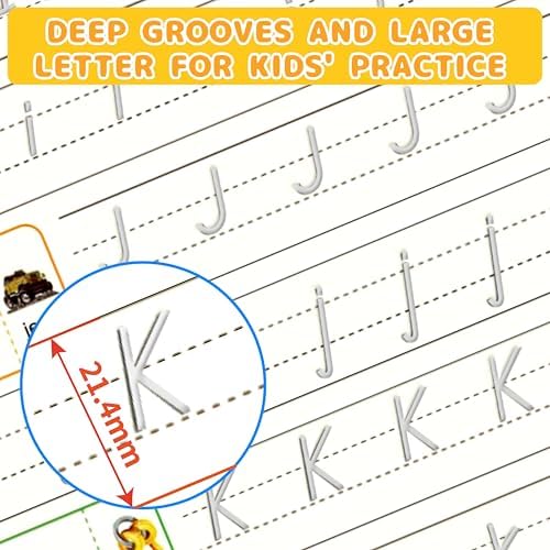 Magic Grooved Writing Practice for Kids 3-8,Grooved Handwriting Practice for Kids,8 Reusable Grooved Writing Books for Preschoolers Homeschooling, Letter, Number Tracing,Math,Drawing Activities - Image 3