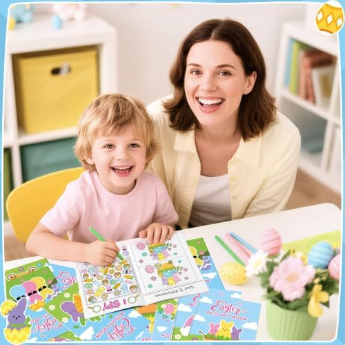 Bulk Easter Bunny Activity Books, 24Pc Mini Games Coloring Booklet for Kids - Image 5