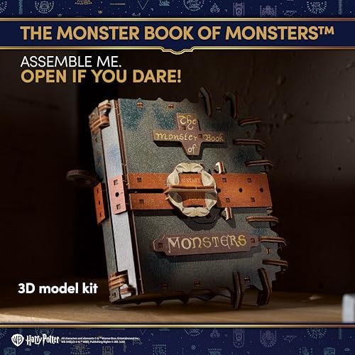 UGEARS Harry Potter The Monster Book of Monsters - 3D Wooden Puzzles for Adults, Mechanical Wooden Model Kits for Adults to Build, DIY Building Craft Kit, Brain Teaser Puzzle, Hobby Gift 3D Puzzle - Image 5