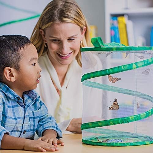 Butterfly Garden: Original Habitat and Two Live Cups of Caterpillars with Journal – Life Science & STEM Education – Butterfly Science Kit - Plus Butterfly Life Cycle Stages Figurines