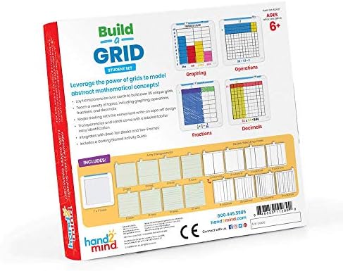 hand2mind Build-A-Grid, Dry Erase Multiplication, 3rd Grade Math, Multiplication Manipulatives, Fraction Manipulatives, Multiplication Game, Montessori Math, Homeschool Supplies (Set of 1) - Image 5