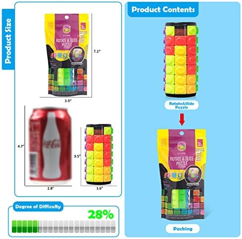 R.Y.TOYS Rotate and Slide Puzzle-Design Patent,Fidget Toys(Restore Order/Create Patterns) 8 Colors,7 Layers-Detach Piece for Quick Play,Brain Teaser,Sensory Toys,Birthday Gifts,Easter Basket Stuffers - Image 5